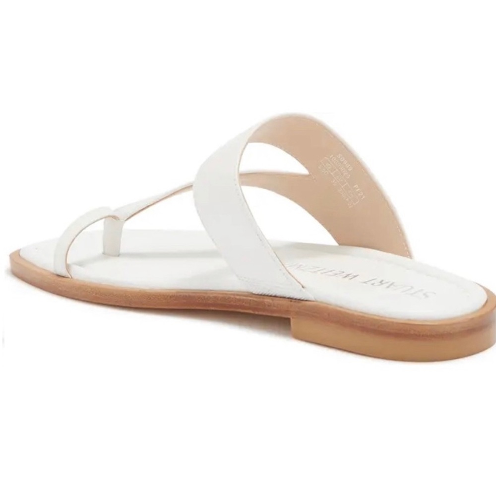 Stuart Weitzman Lyla Flat Sandal - White - Picture 2 of 9
